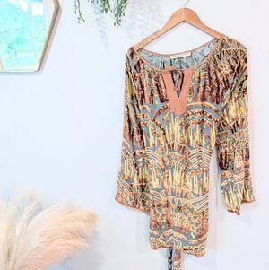 What Goes Around Comes Around Bohemian Patterned Women's Tunic Dress